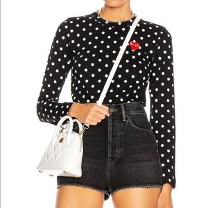 Comme Des Garçons Play Black Polka Dot Long Sleeve Size Small